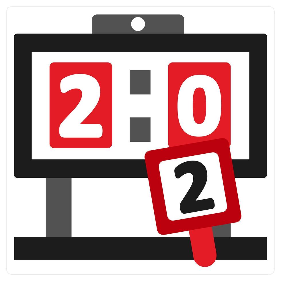 Score icon concept in red filled color vector