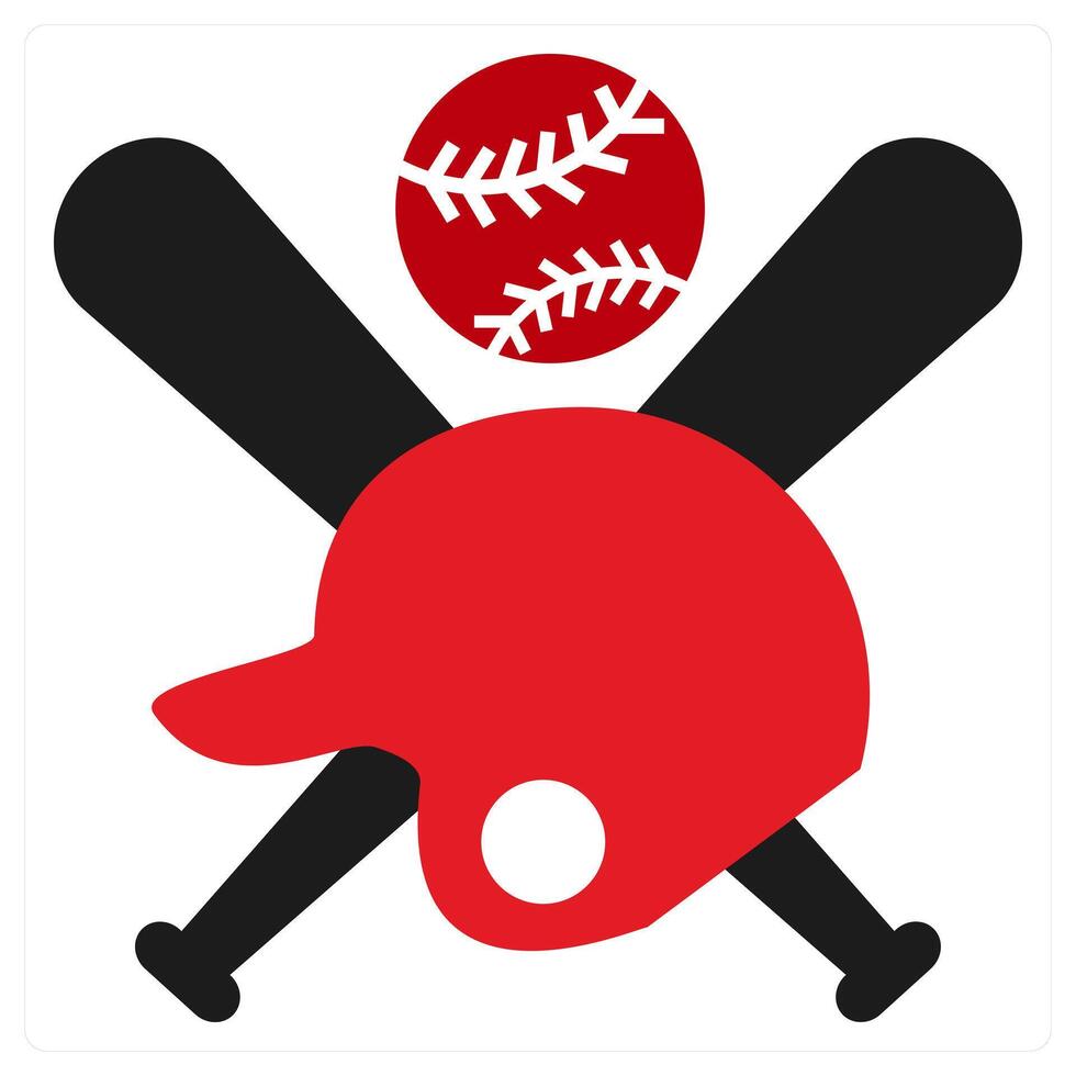 Baseball icon concept in red filled color vector