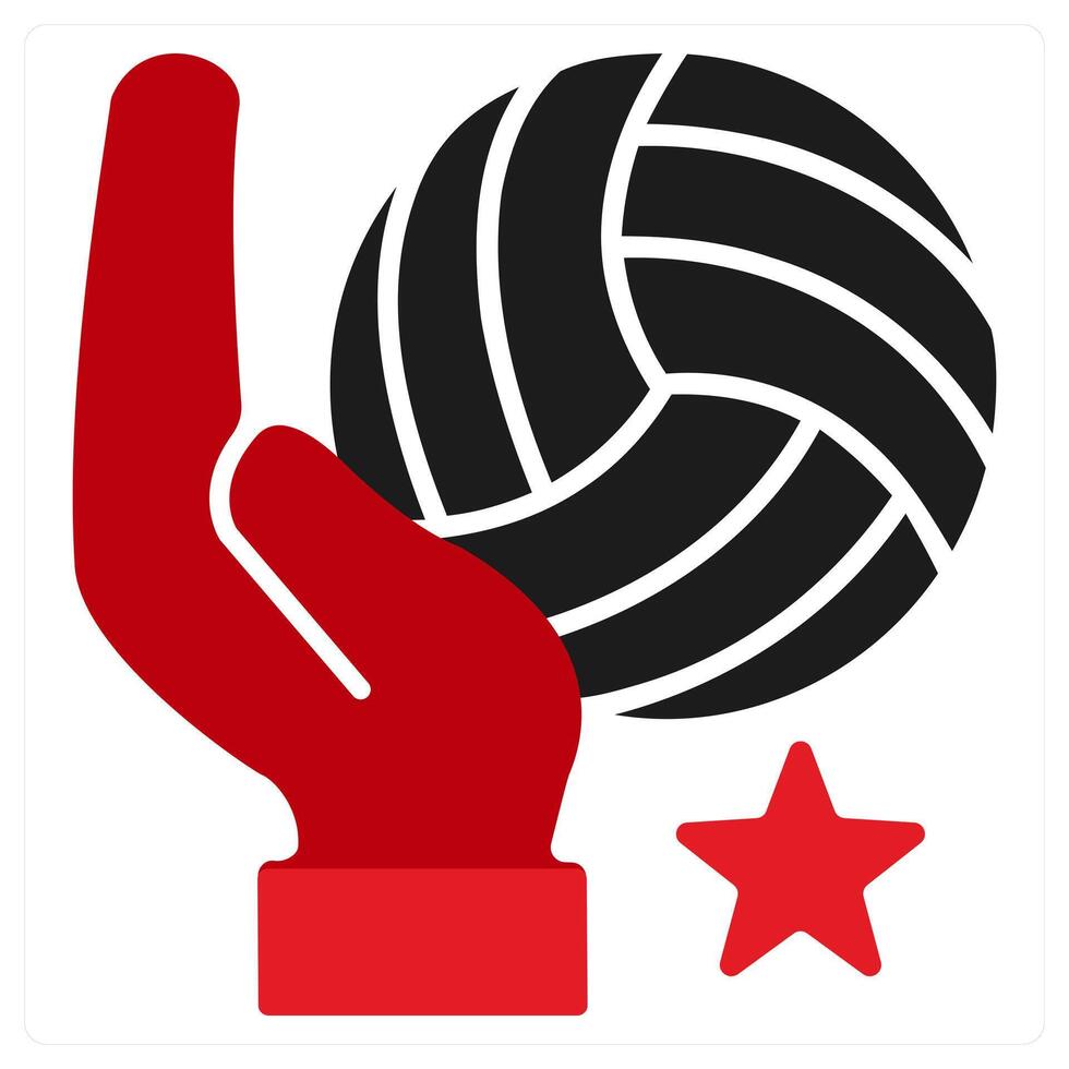 VolleyBall icon concept in red filled color vector