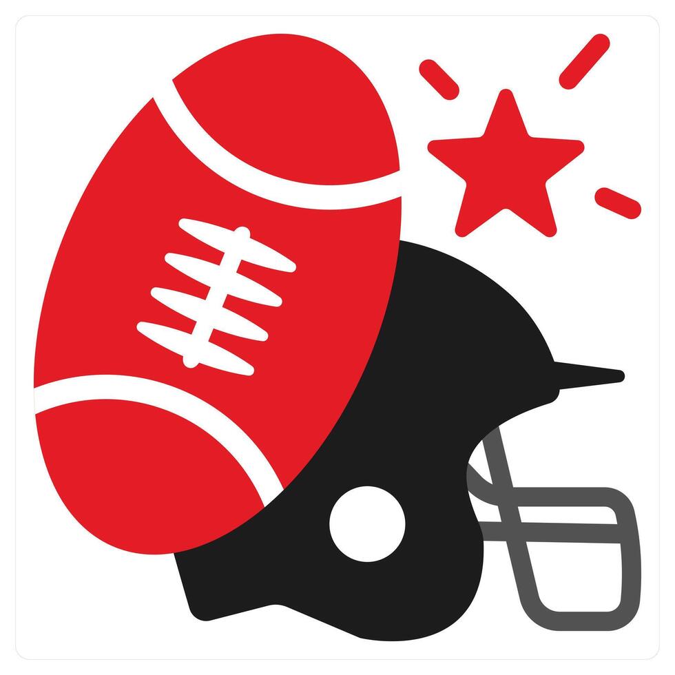 Rugby icon concept in red filled color vector