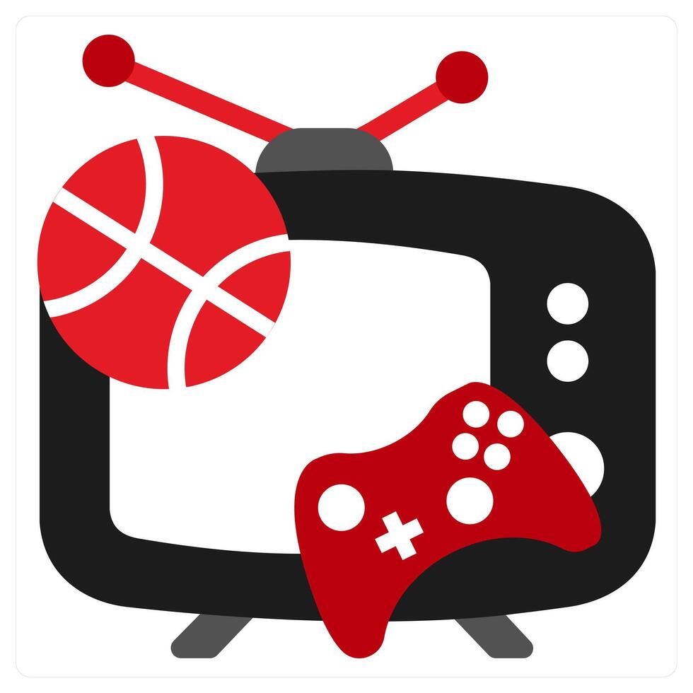 Broadcasting icon in red filled color vector