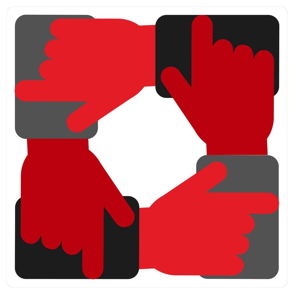 Supporting Company icon concept in red filled color vector