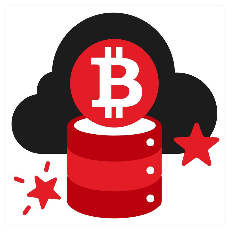 Cloud icon concept in red filled color vector
