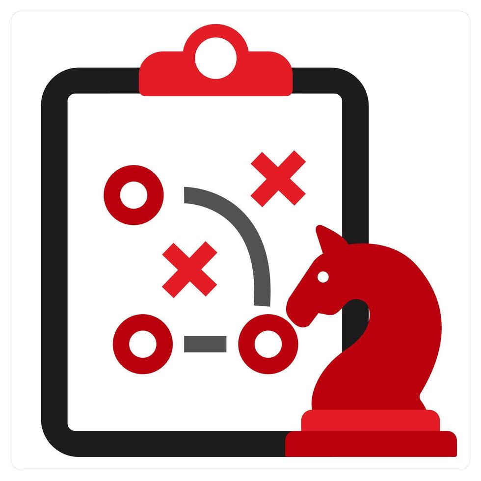 Strategy and meeting icon concept in red filled color vector