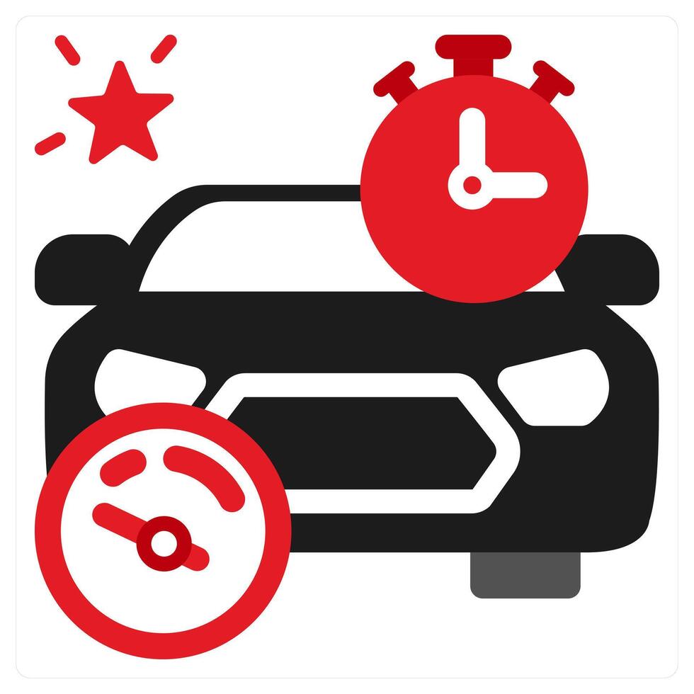 Racing icon concept in red filled color vector