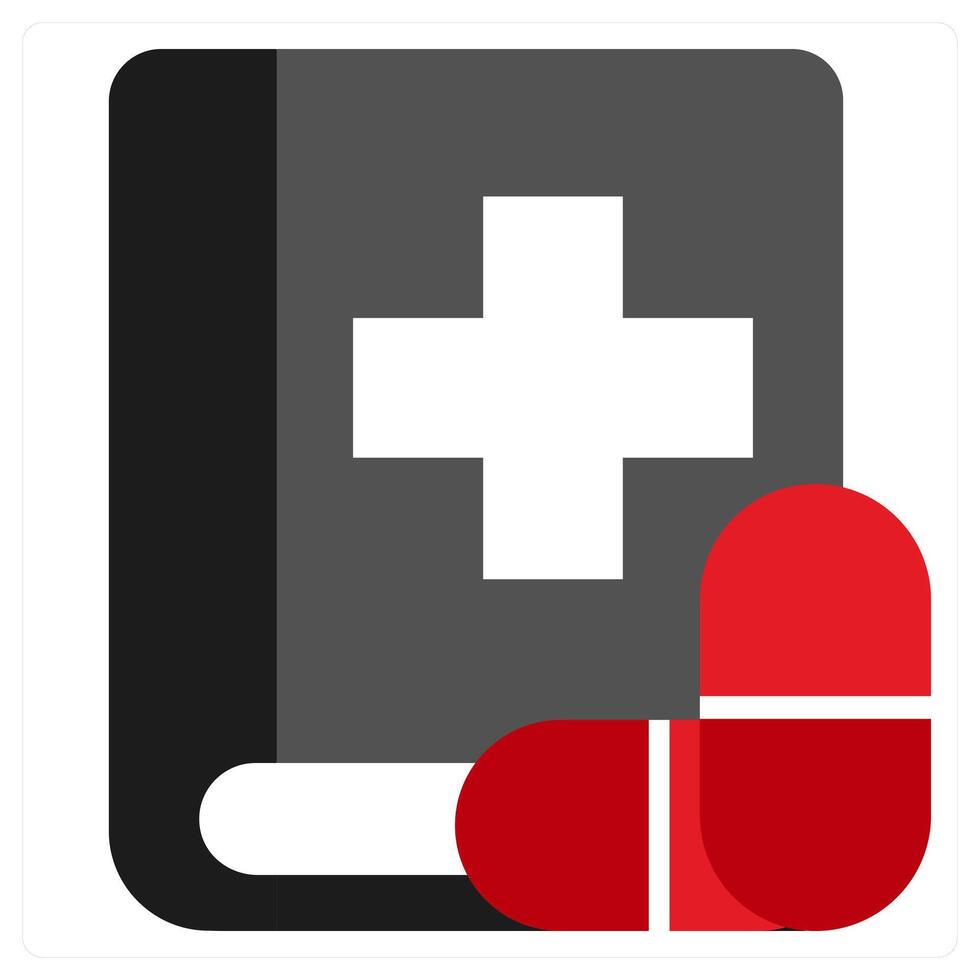 Medical Literature icon concept in red filled color vector