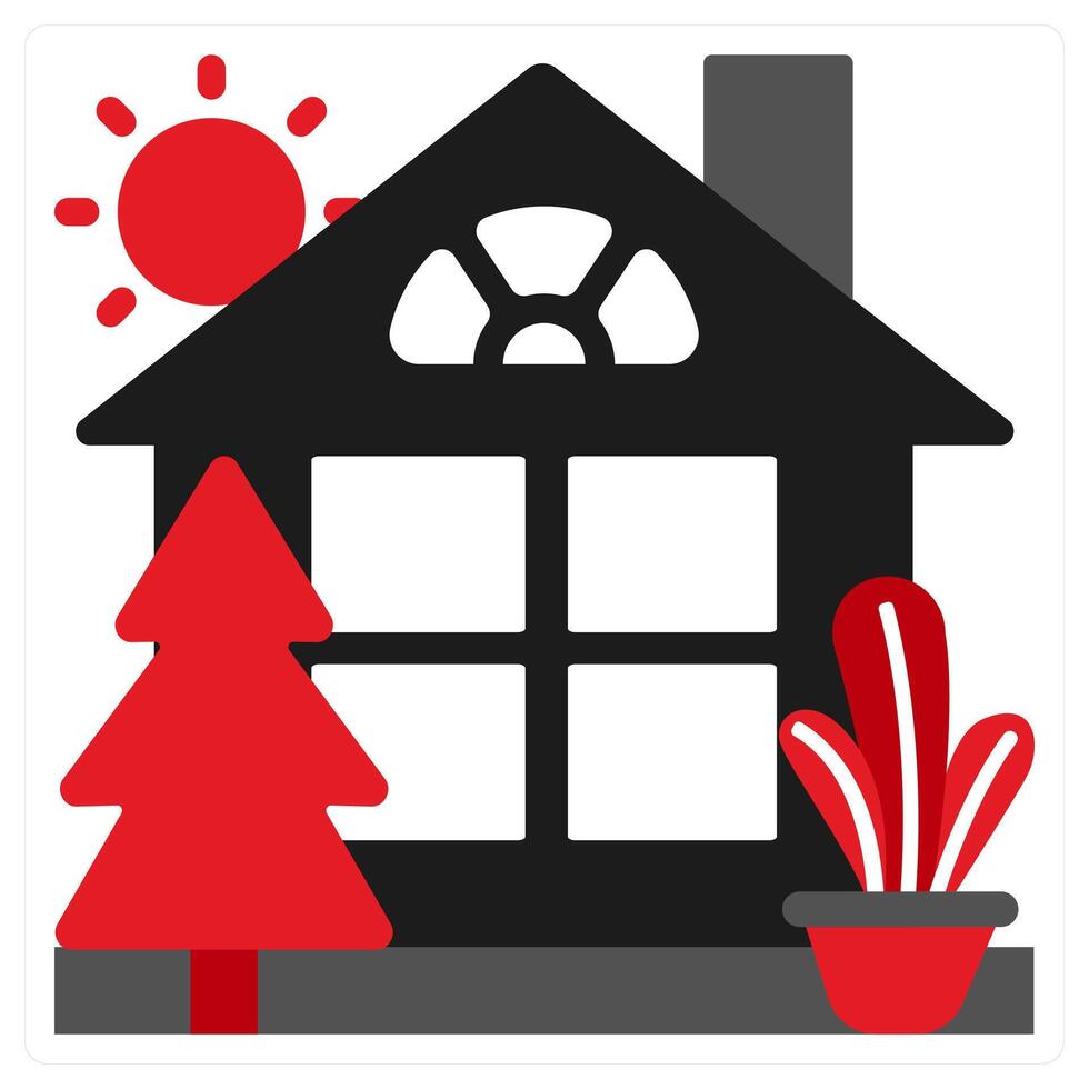 House icon concept in red filled color vector