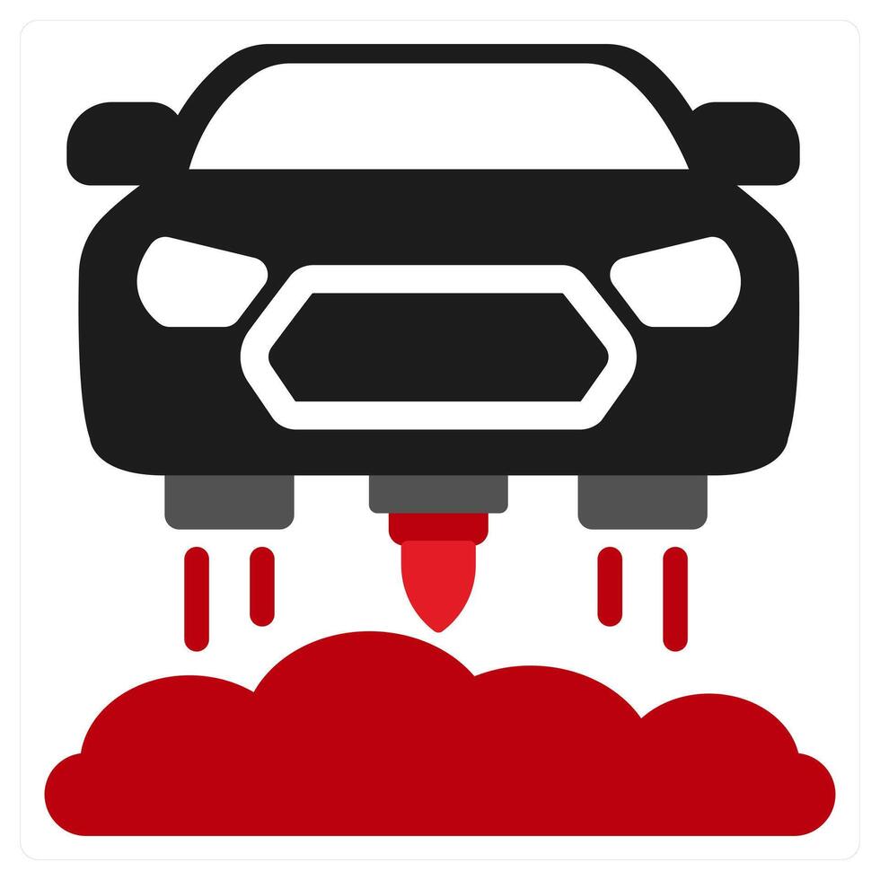 Hover Car icon concept in red filled color vector