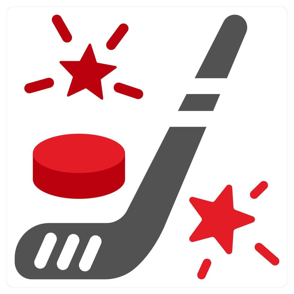 Hockey icon concept in red filled color vector