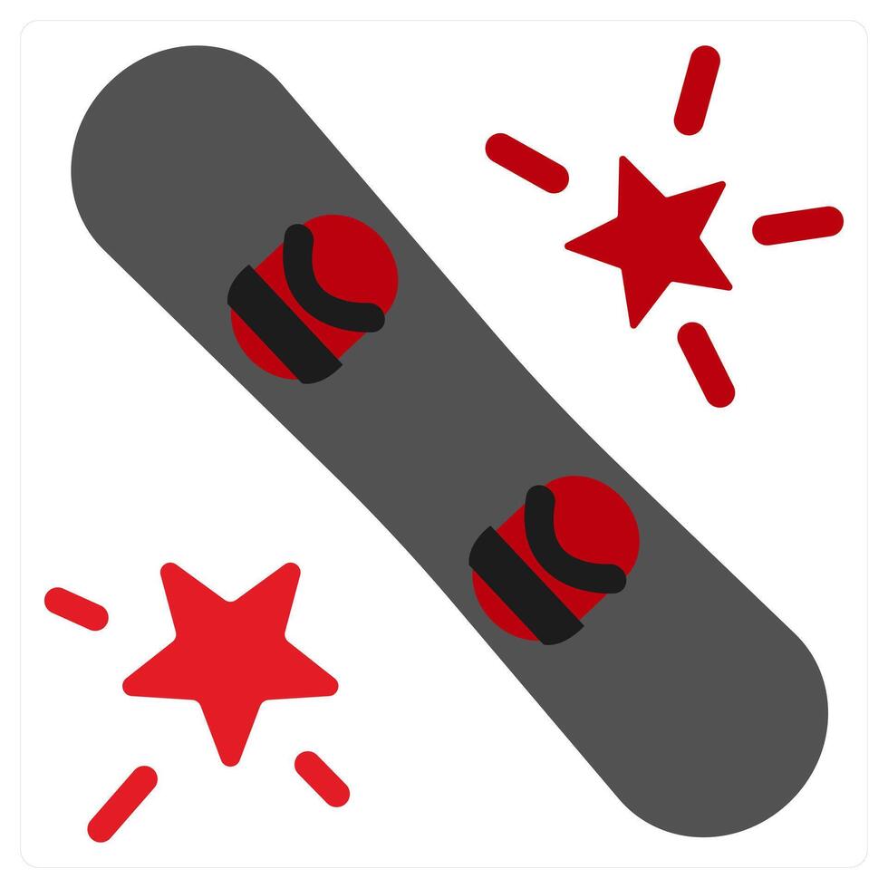 Snowboarding icon concept in red filled color vector