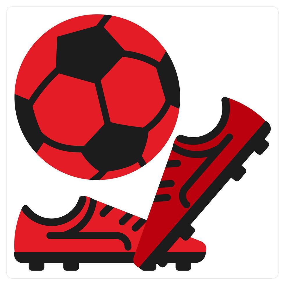 Football and sport icon concept in red filled color vector