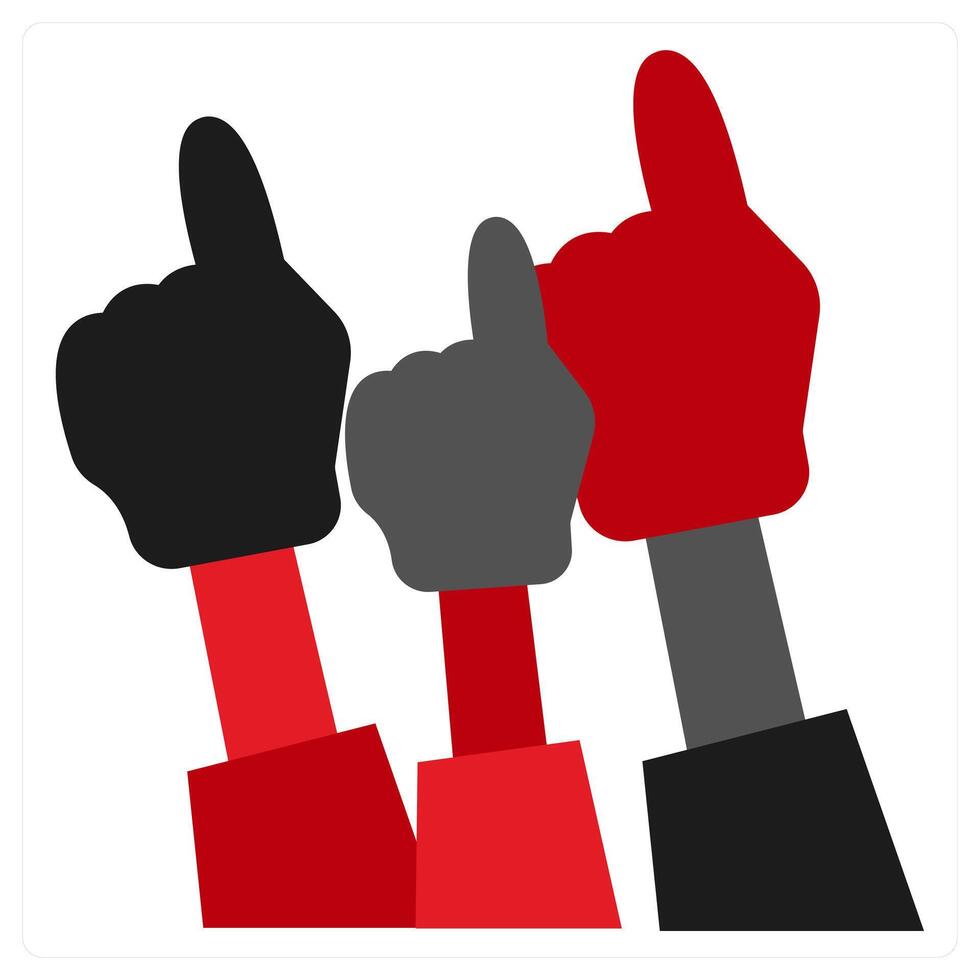 Fans icon concept in red filled color vector