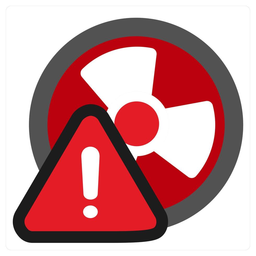 Biohazard icon concept in red filled color vector