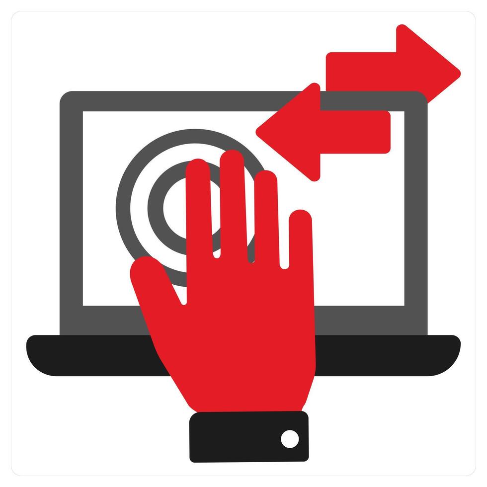 Gesture Recognition Controller icon concept in red filled color vector