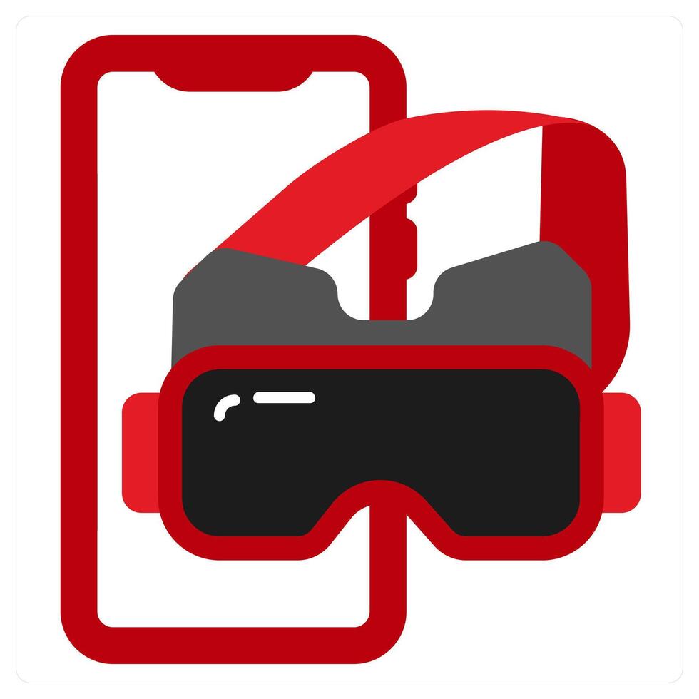 VR Helmet icon concept in red filled color vector
