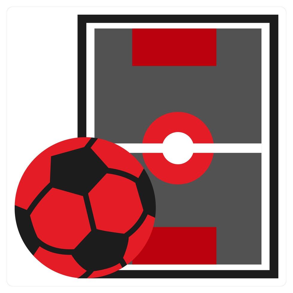 Football Pitch icon concept in red filled color vector
