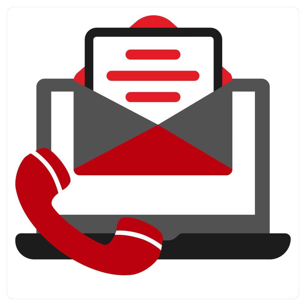 Contacts icon concept in red filled color vector