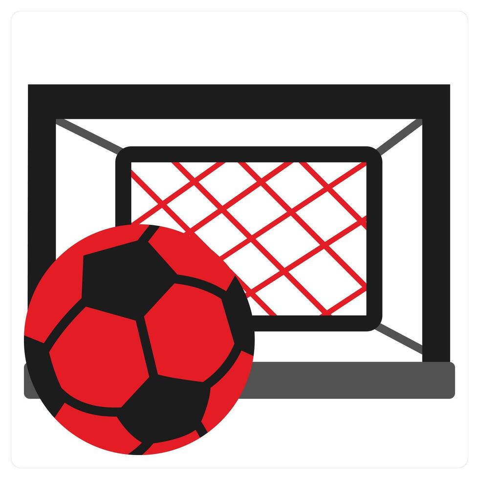 Goal icon concept in red filled color vector