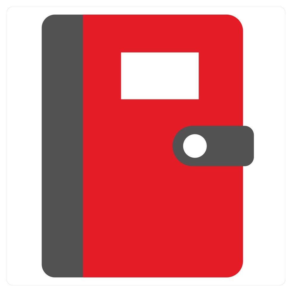 Classic Book icon concept in red filled color vector
