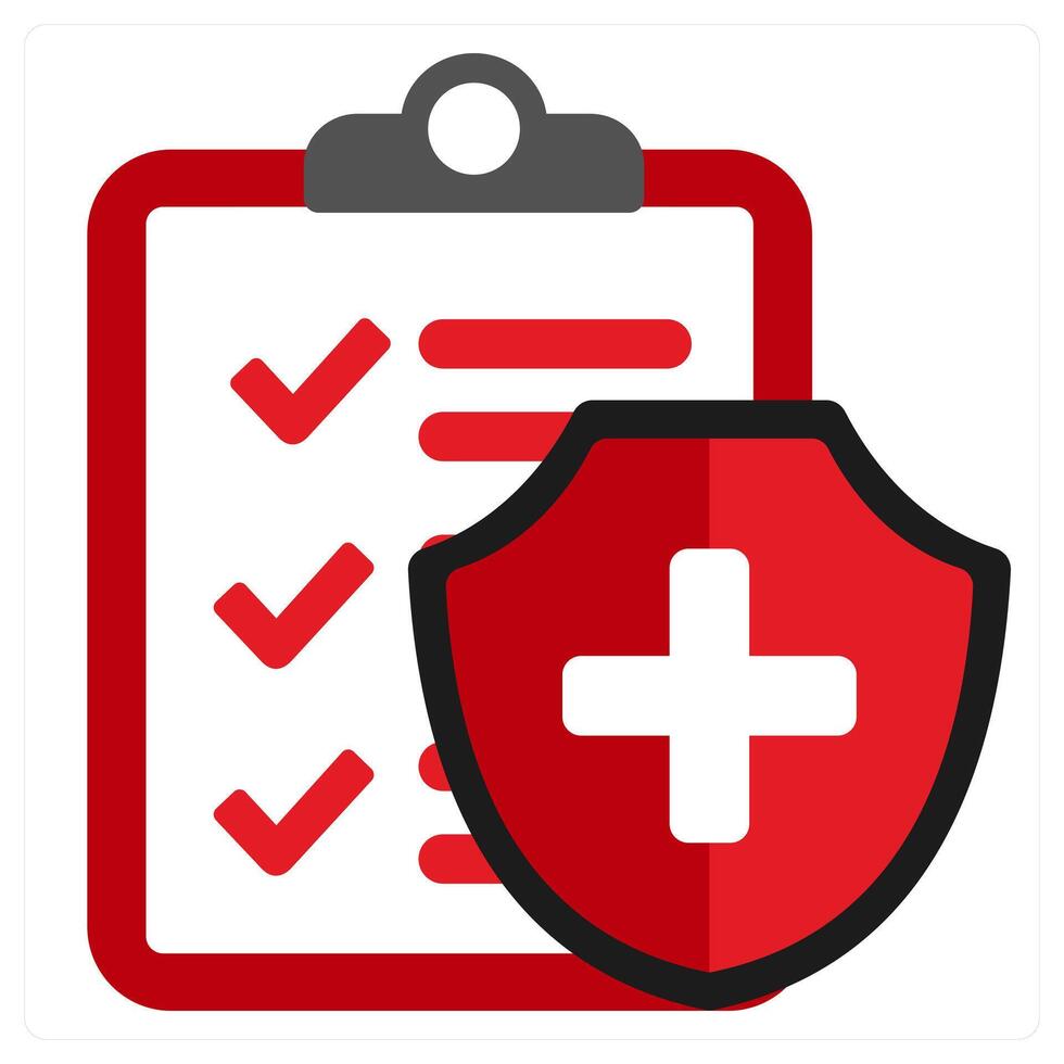Health Insurance icon in red filled color vector