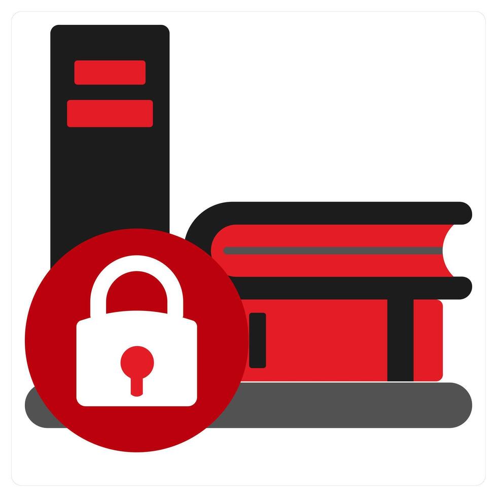 E-Book Reader icon concept in red filled color vector