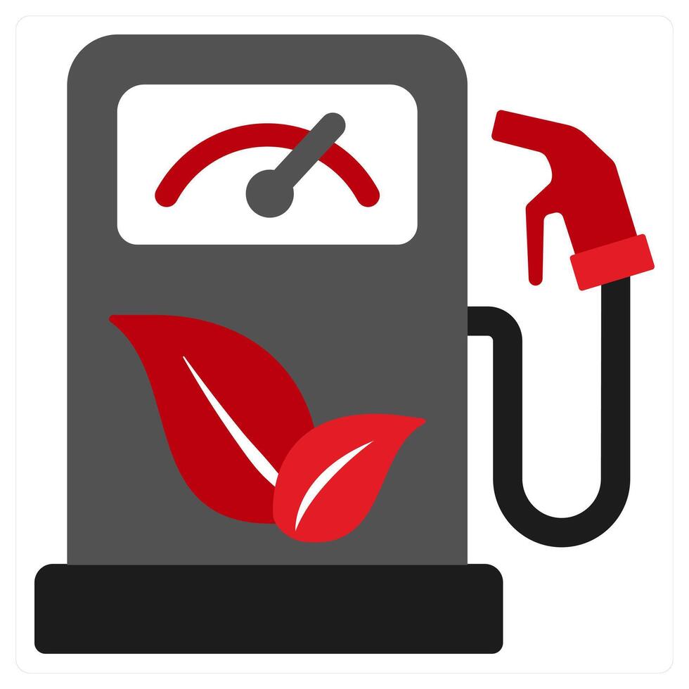 Green Energy icon concept in red filled color vector
