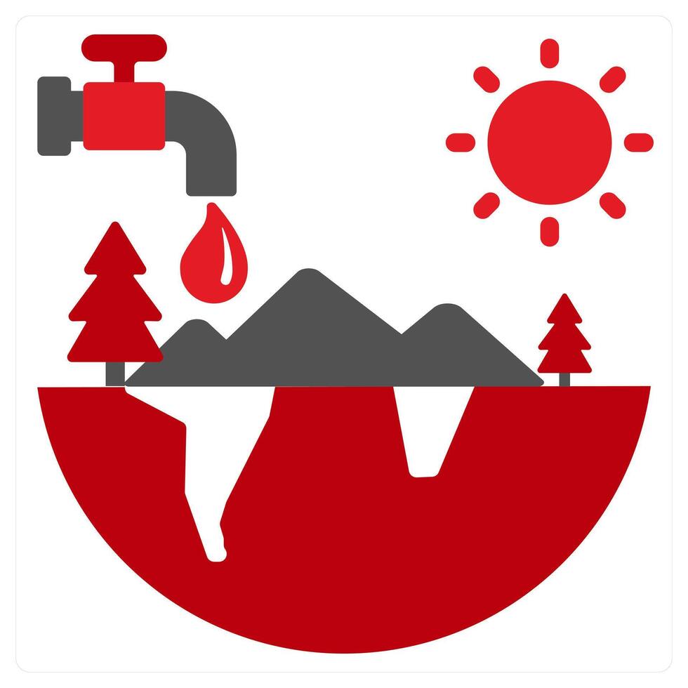 Wildlife Crossing icon concept in red filled color vector
