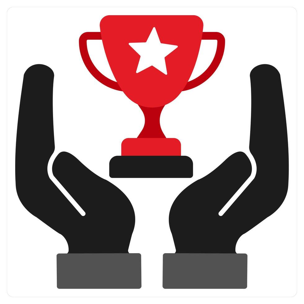 Solution icon concept in red filled color vector