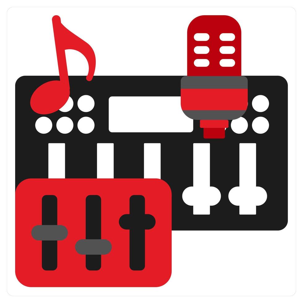 Mixing icon concept in red filled color vector