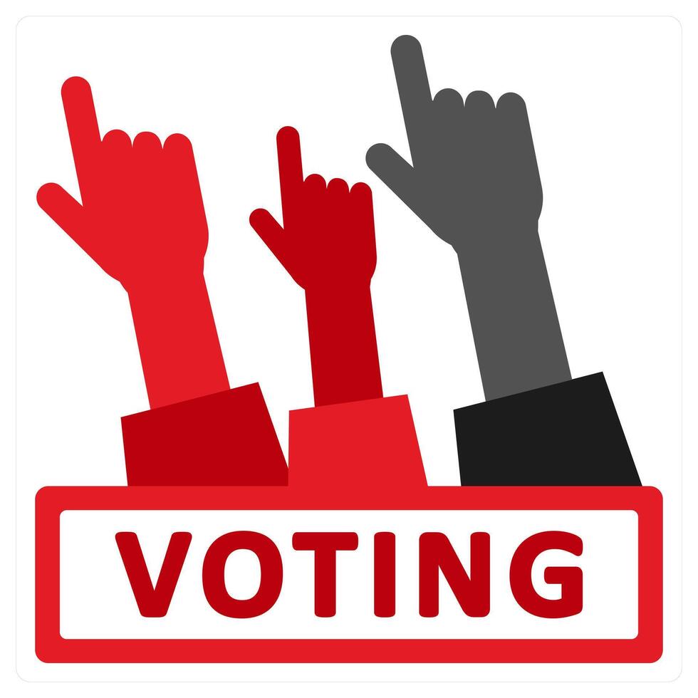 Ballot Box icon concept in red filled color vector