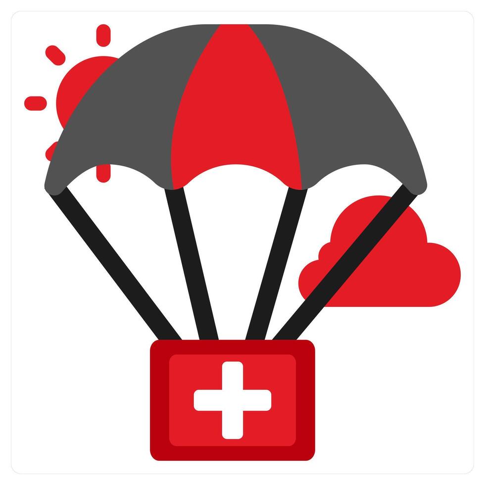 Volunteers icon concept in red filled color vector