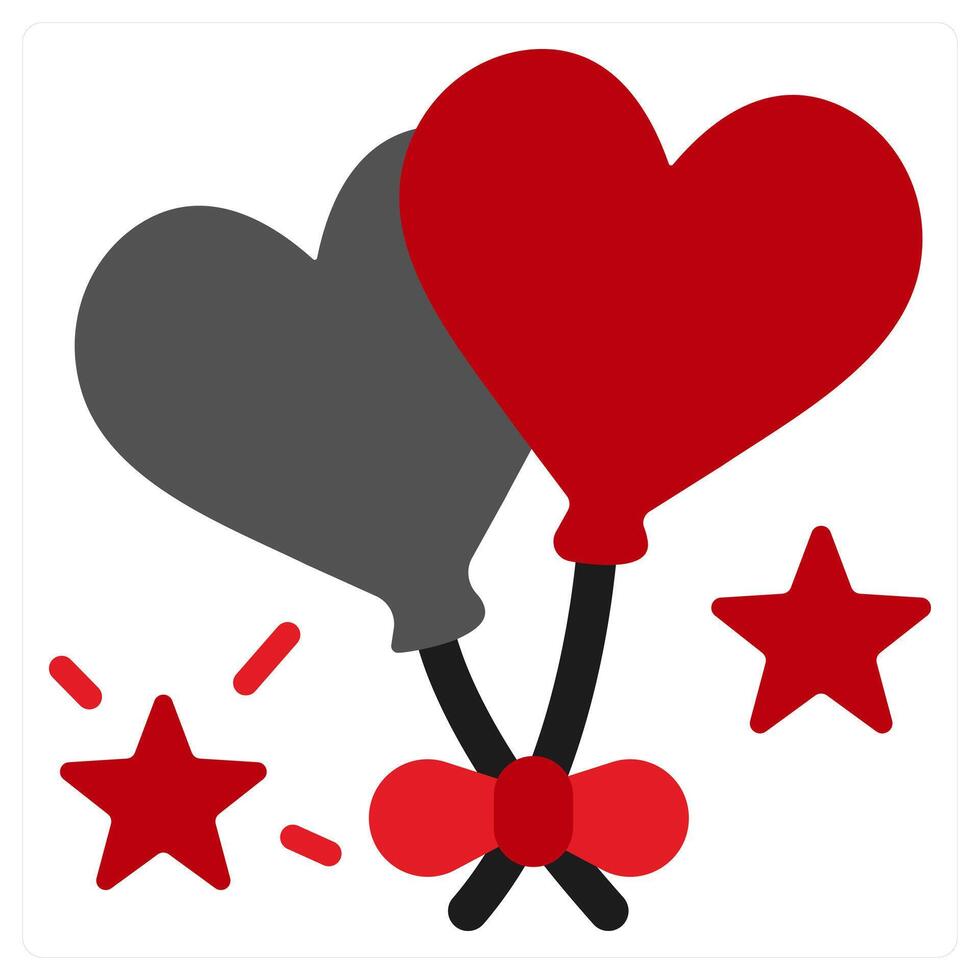Decoration icon concept in red filled color vector