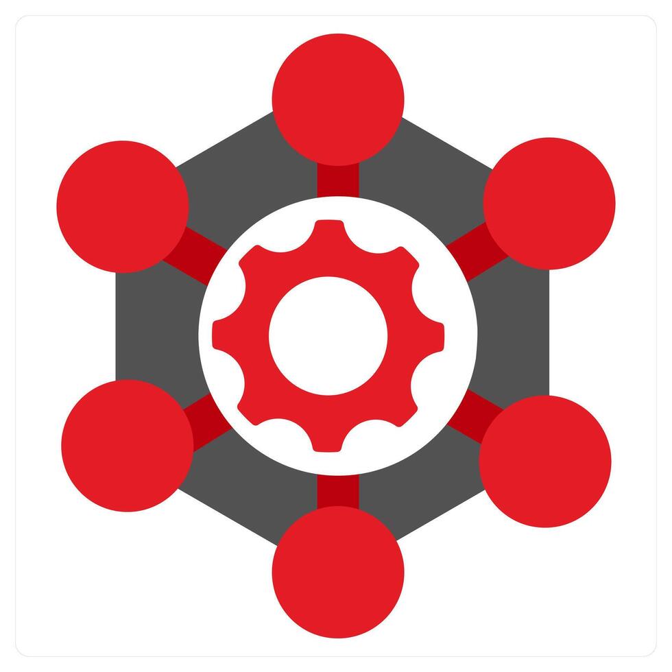 Creation icon concept in red filled color vector