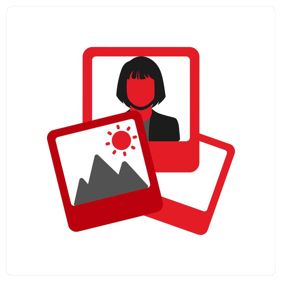 Raw icon concept in red filled color vector
