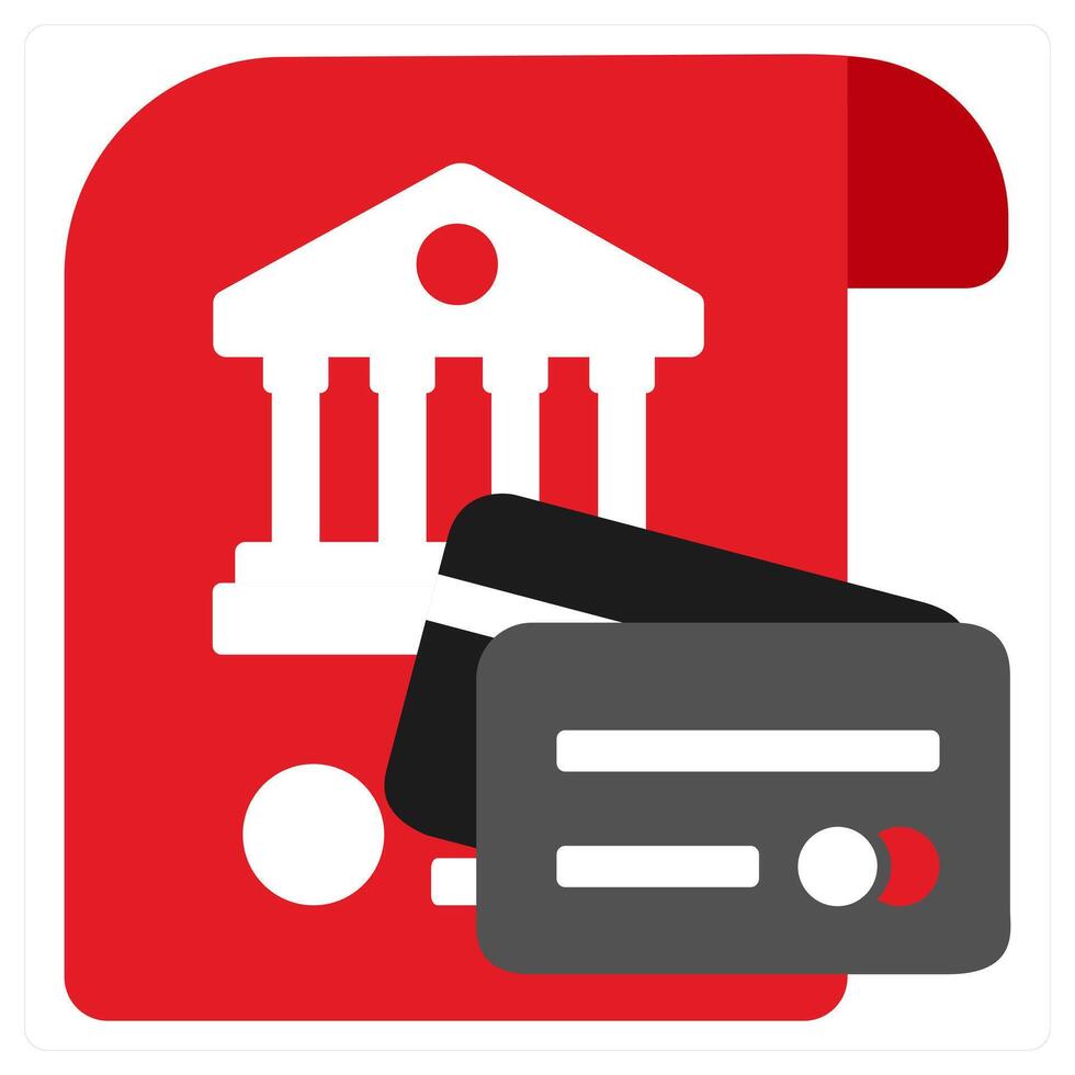 Bank Account icon concept in red filled color vector