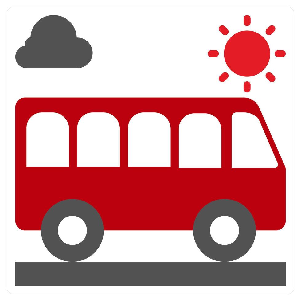 Transportion icon concept in red filled color vector
