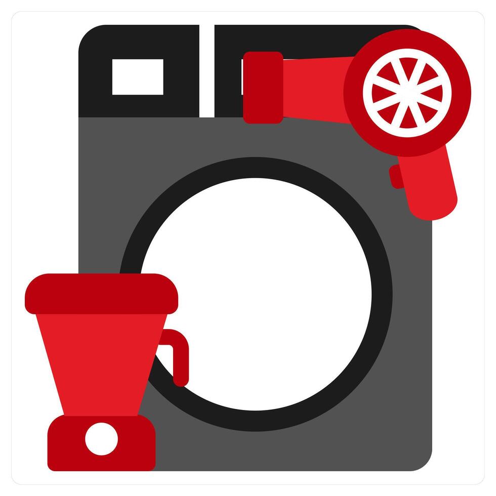 Appliances icon concept in red filled color vector