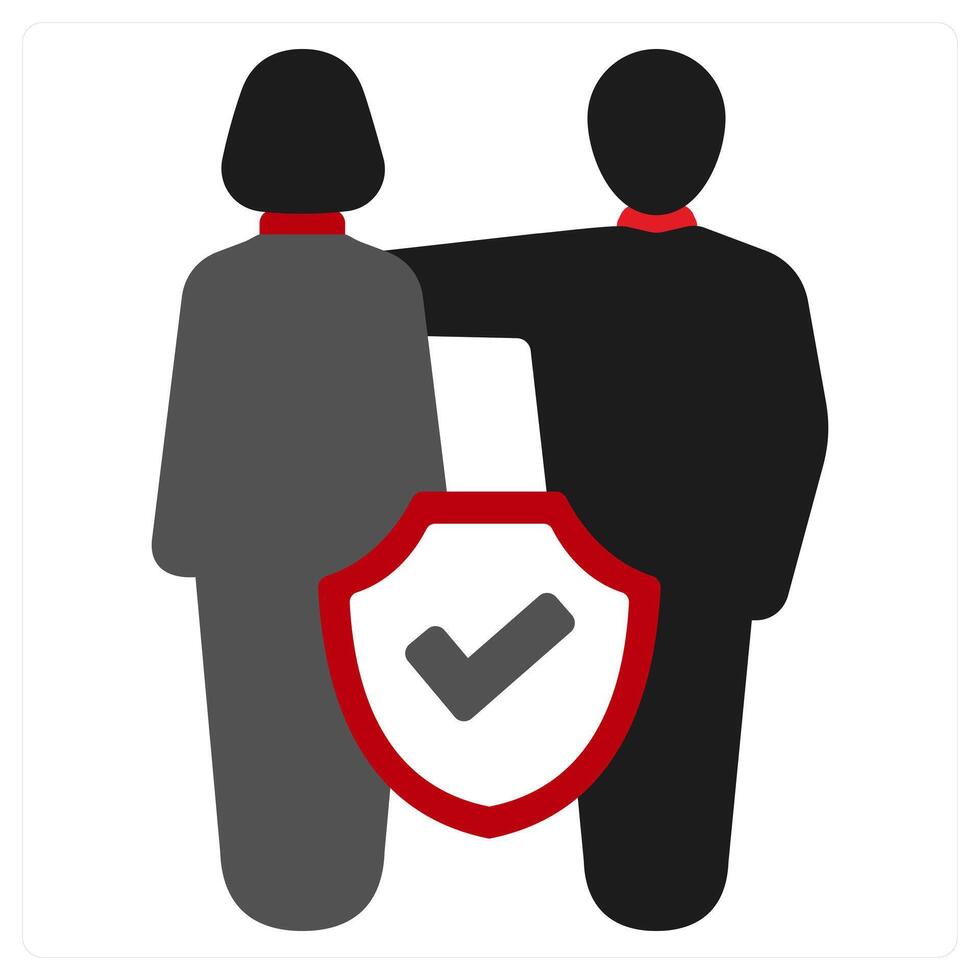 Joint Policy icon concept in red filled color vector