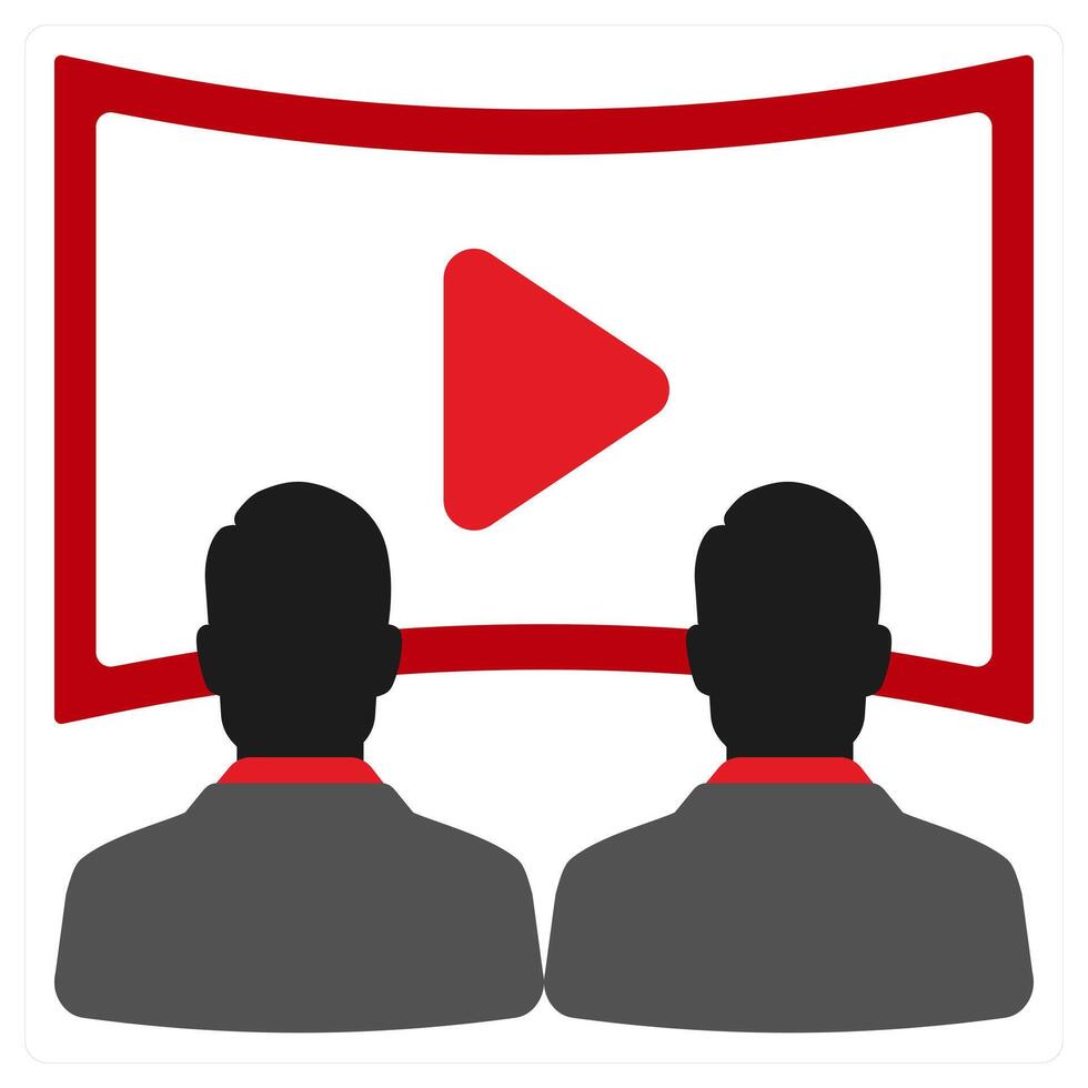 HD icon concept in red filled color vector