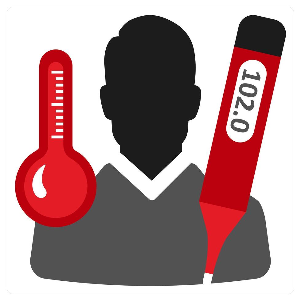 Flu icon concept in red filled color vector