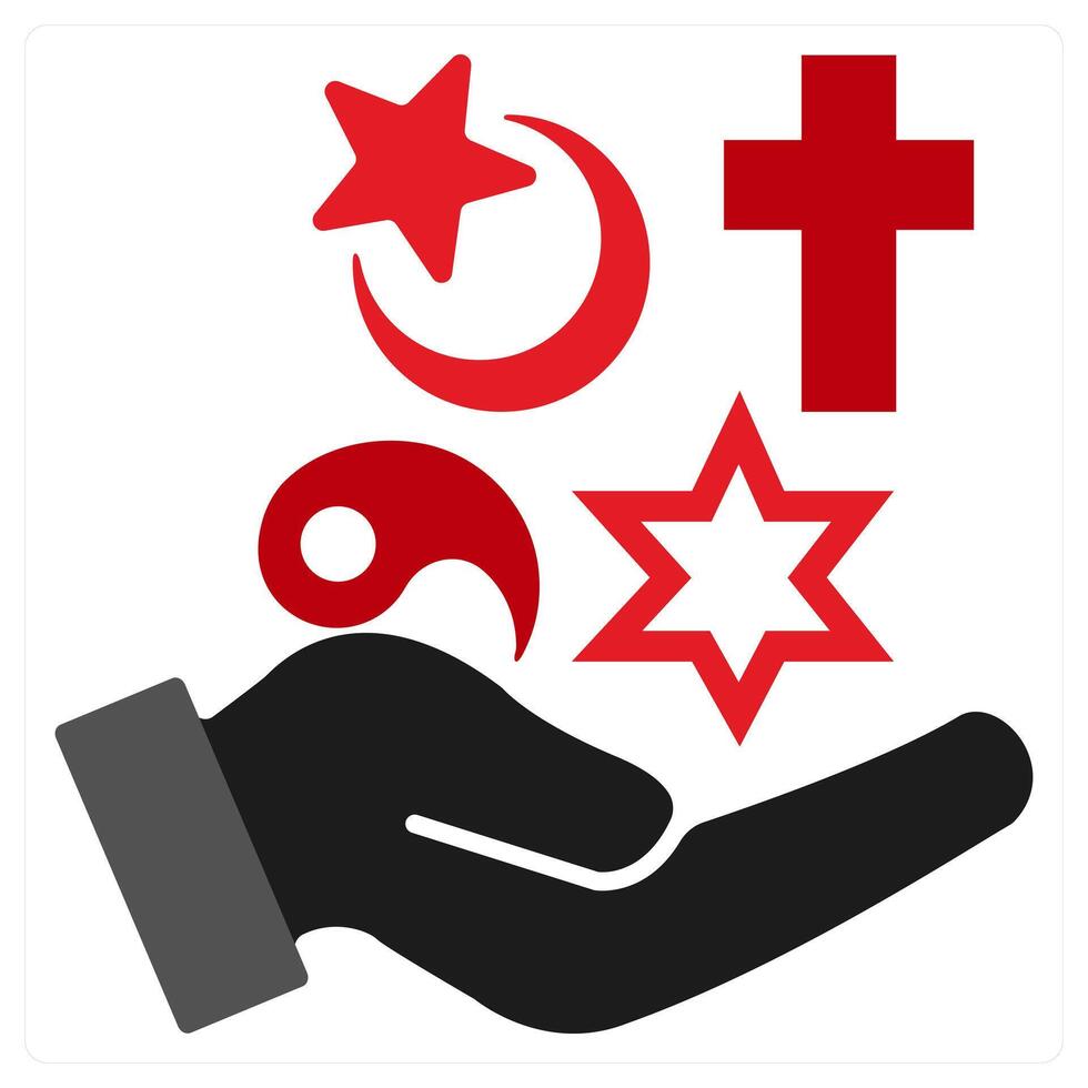 Religion icon concept in red filled color vector