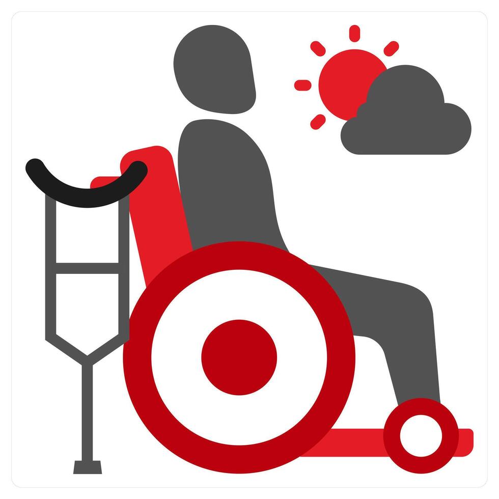 Rehabilitation icon concept in red filled color vector