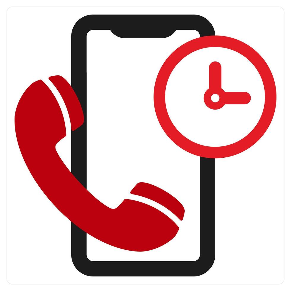 Urgent Call icon concept in red filled color vector