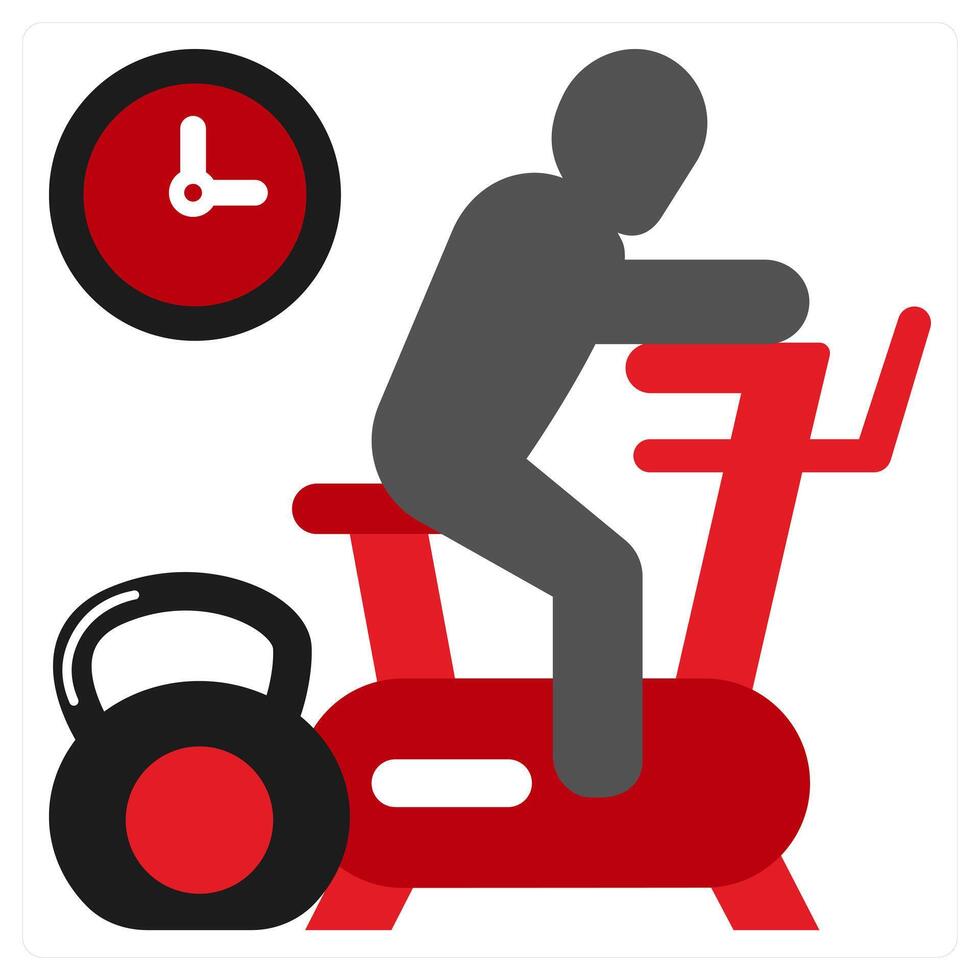 Workout icon concept in red filled color vector