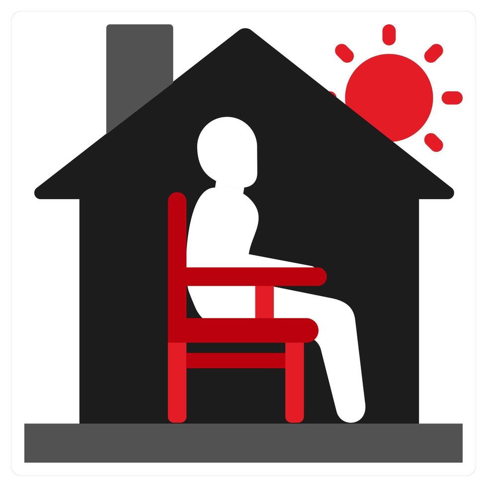 Loneliness in red filled color vector