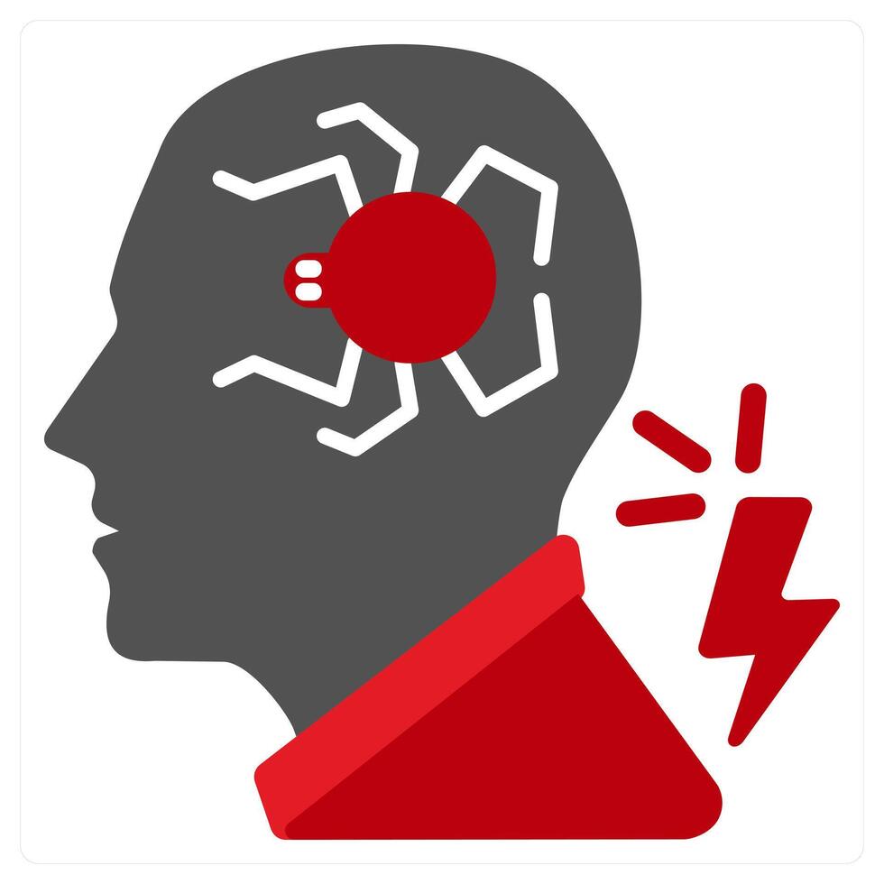 Phobia icon concept in red filled color vector