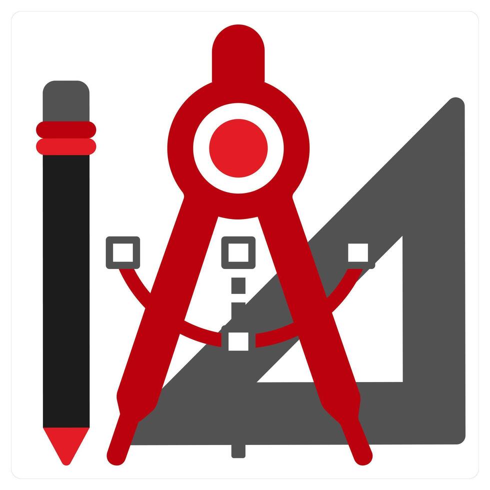 Tools icon in red filled color vector