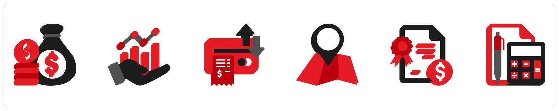 Six Marketing icons in as money bag, analytics, transaction vector