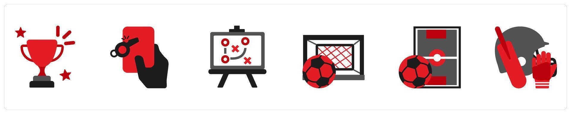 Six sports icons as cup, refree, strategy vector