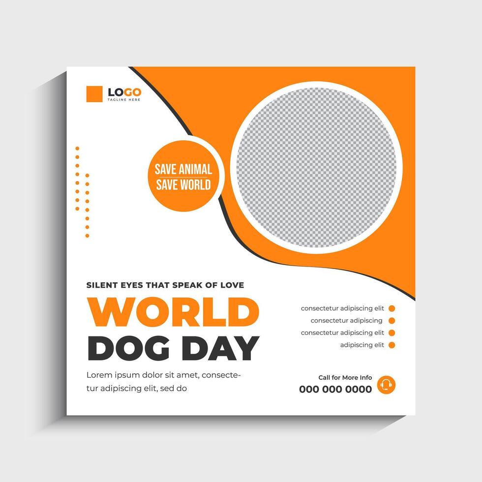 World Dog Day Social Media Post template vector